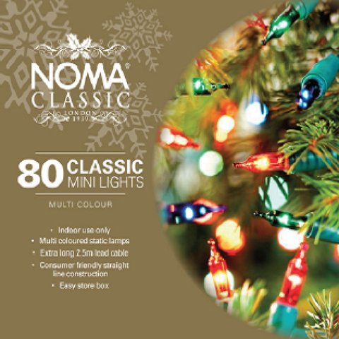 Noma 80 Multicolour Classic Mini String Lights With Green Cable