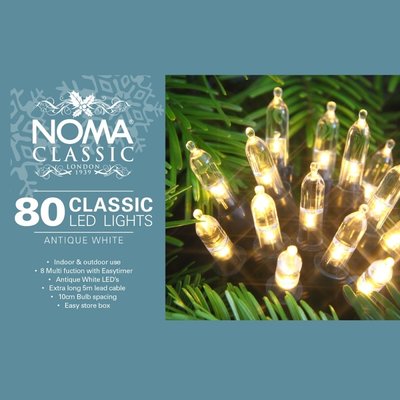 Noma 80 White Noma Classic String Lights With Green Cable
