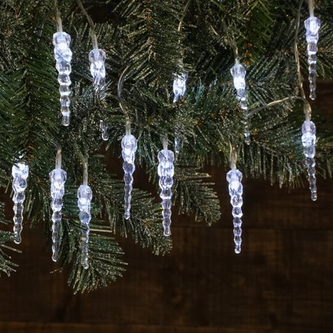 Noma 20 Fit & Forget B/O White Multifunction Icicle Drop Lights
