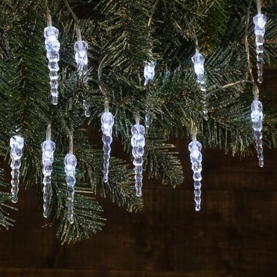 Noma 20 Fit & Forget B/O White Multifunction Icicle Drop Lights