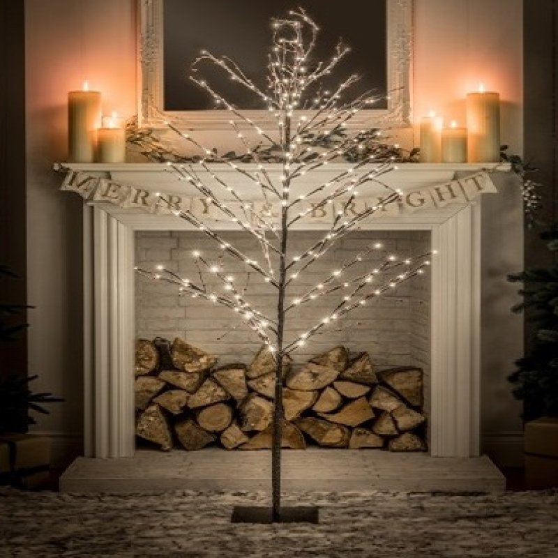 Noma Snowy Twig Tree With Berries Warm White 6ft