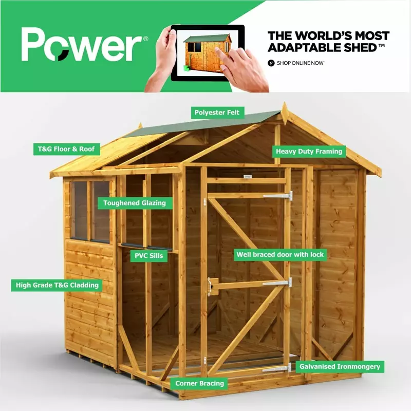 Power Apex Garden Shed 18x8 - image 2