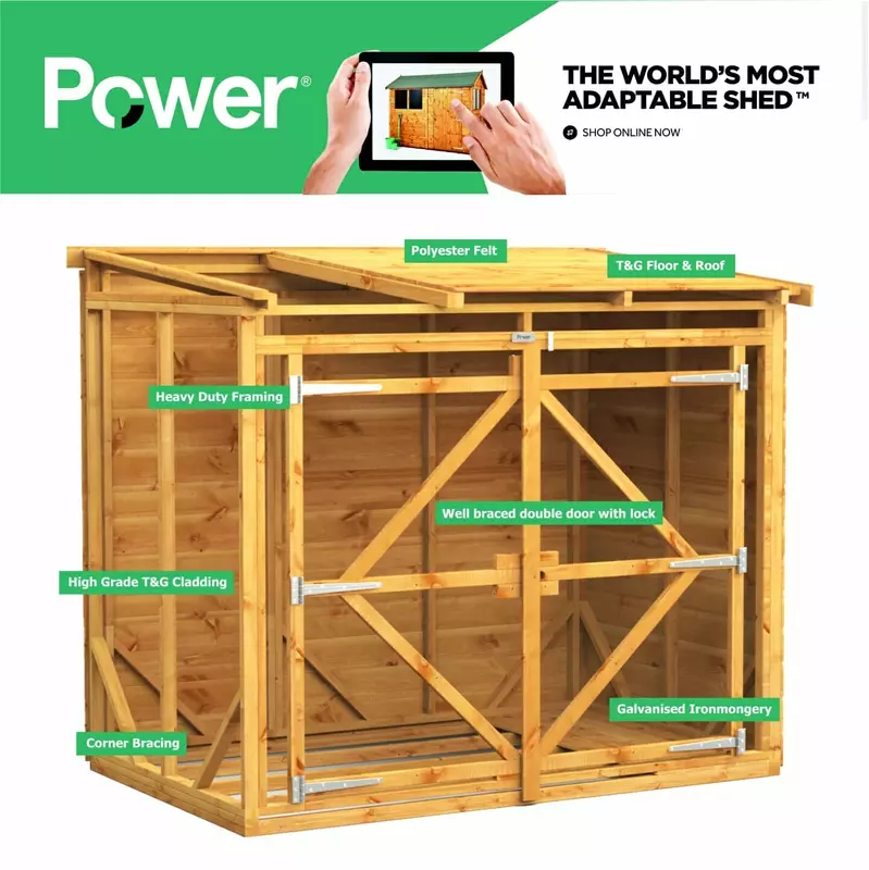 Power Pent Bike Shed 10x4 - image 4