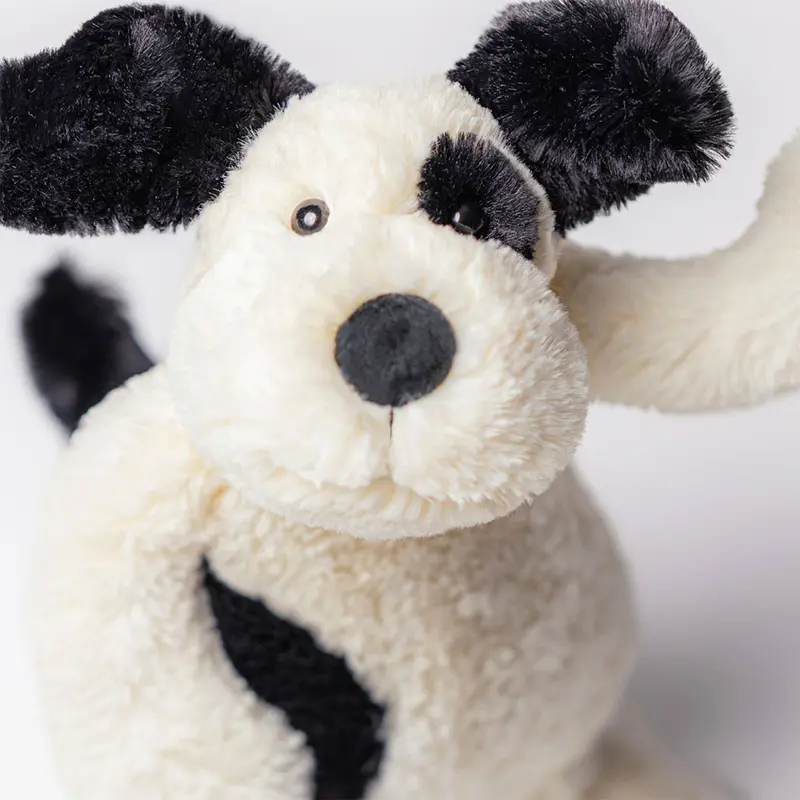 Jellycat Bashful Rufferty Puppy Black & Cream Medium - image 4