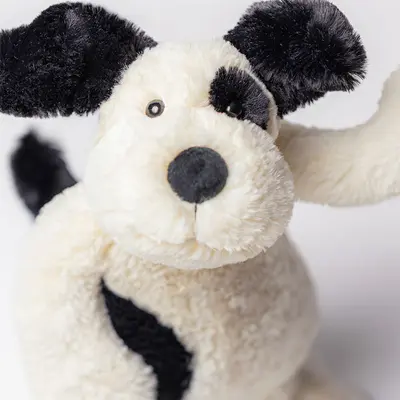 Jellycat Bashful Rufferty Puppy Black & Cream Medium - image 4