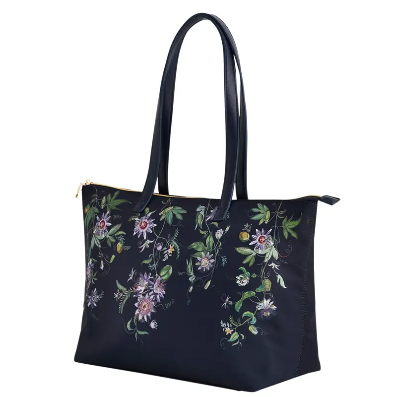 Fable Passion Flower Navy Tote Bag - image 1