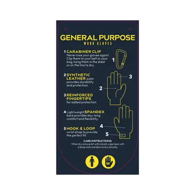 Treadstone General Purpose Gardening Gloves Grey & Navy Large - image 2