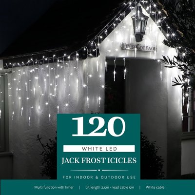 Noma 120 White Multifunction Jack Frost Icicles With White Cable