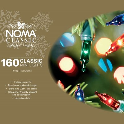 Noma 160 Multicolour Classic Mini String Lights With Green Cable