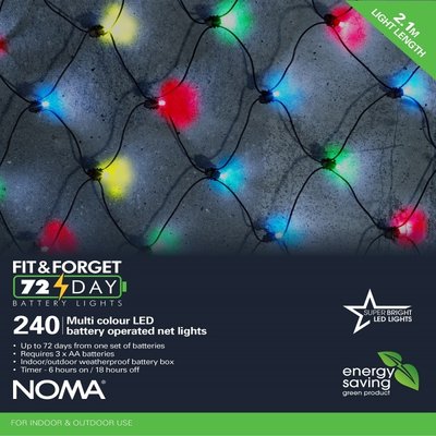 Noma 240 Fit & Forget B/O Multicolour Multifunction Net Lights