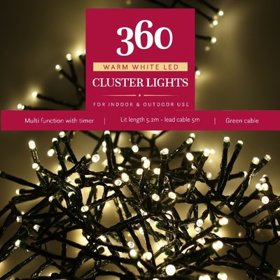 Noma 360 Warm White Multifunction Cluster Lights With Green Cable