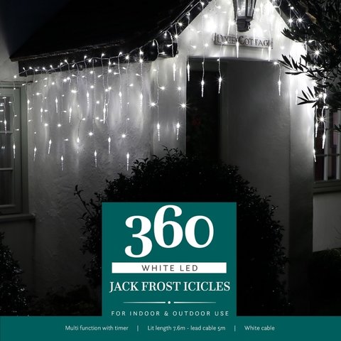Noma 360 White Multifunction Jack Frost Icicles With White Cable