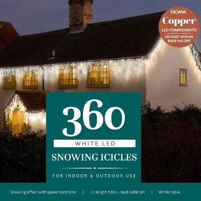 Noma 360 White Snowing Icicles With White Cable