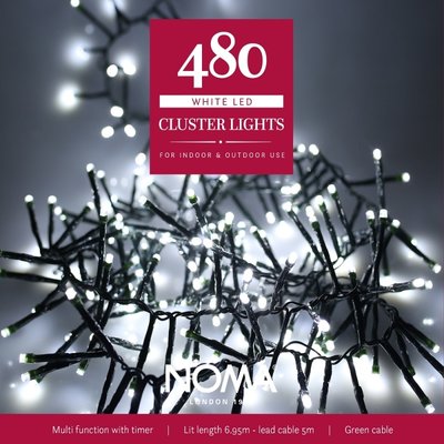 Noma 480 White Multifunction Cluster Lights With Green Cable