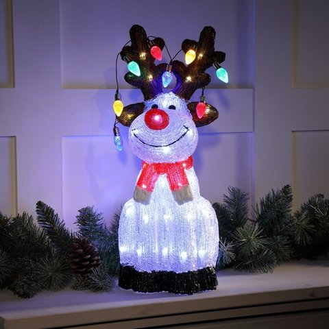 Noma 54cm Acrylic Reindeer With String Lights
