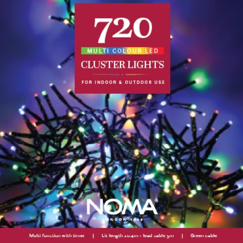 Noma 720 Multicolour Multifunction Cluster Lights & Green Cable