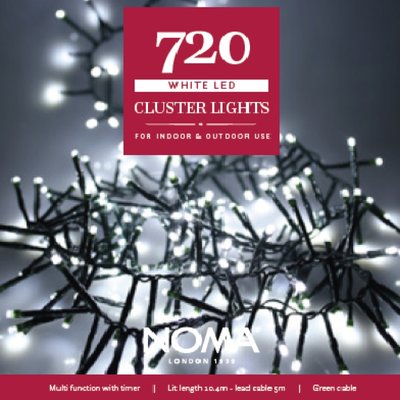 Noma 720 White Multifunction Cluster Lights With Green Cable