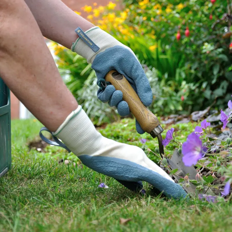 Treadstone Watertight Gardening Gloves Blue & Cream Medium - image 4