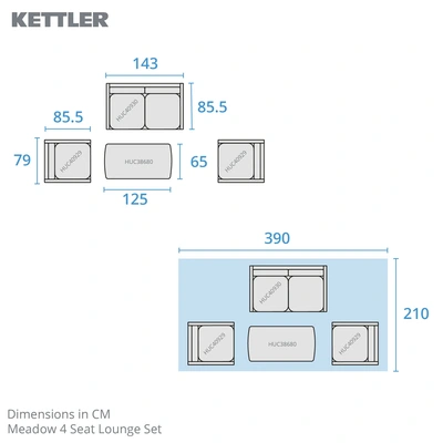Kettler Meadow 4 Seat Lounge Set - image 4