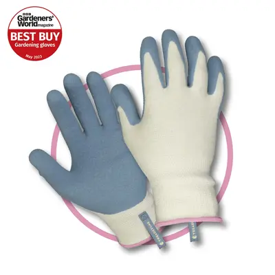 Treadstone Bamboo Fibre Gardening Gloves Blue & White Medium - image 1