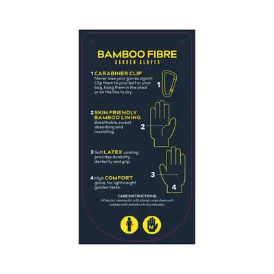 Treadstone Bamboo Fibre Gardening Gloves Grey & Navy Medium - image 2