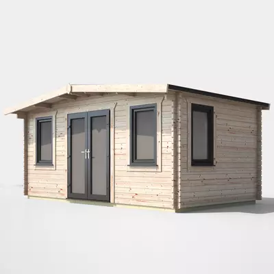 Power Chalet Log Cabin 10x16 - Central Door