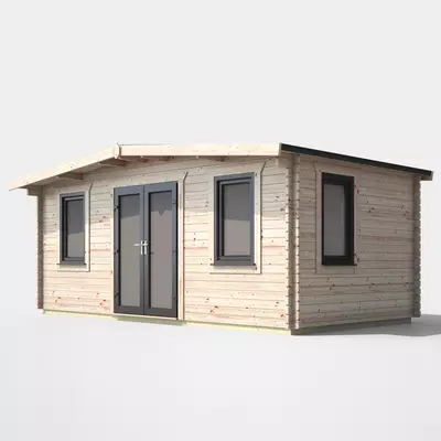 Power Chalet Log Cabin 10x18 - Central Door