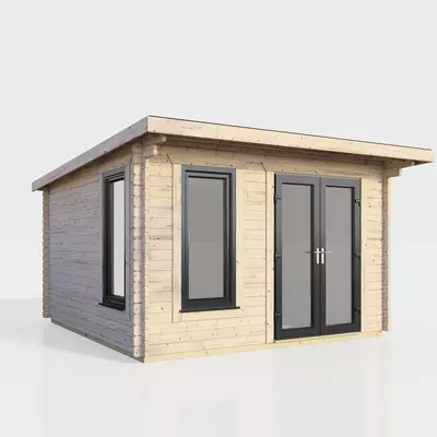 Power Pent Log Cabin 12x10 - Right Door