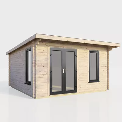 Power Pent Log Cabin 14x12 - Left Door