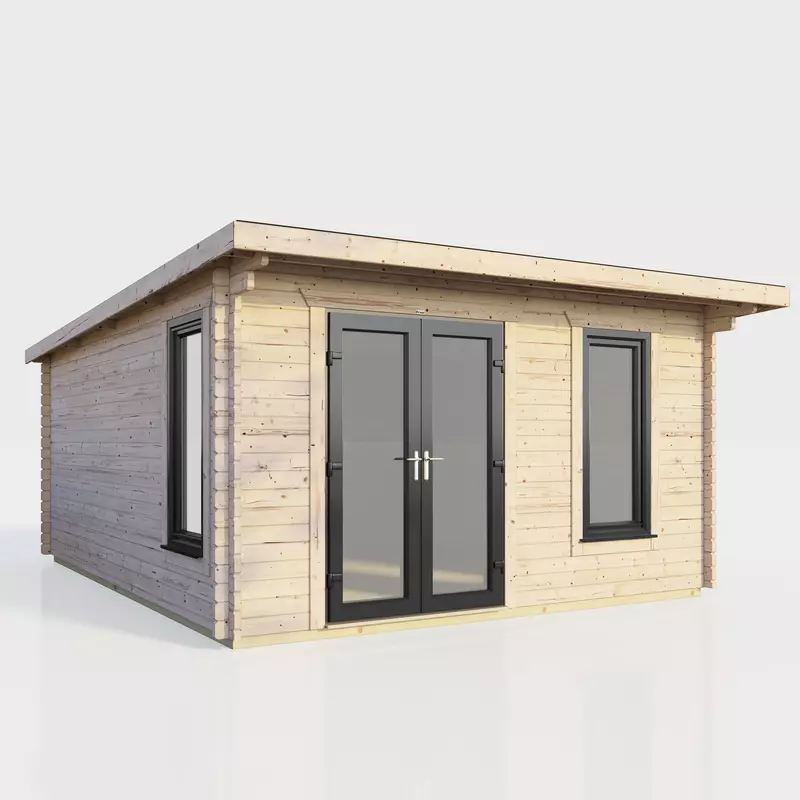 Power Pent Log Cabin 14x14 - Left Door
