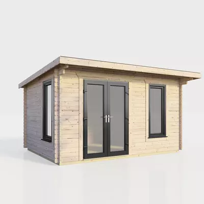 Power Pent Log Cabin 14x8 - Left Door