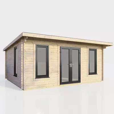 Power Pent Log Cabin 18x12 - Central Door