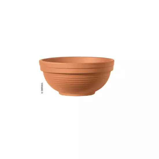 Deroma Bowl Planter, Terra Cotta Clay, 9 In.