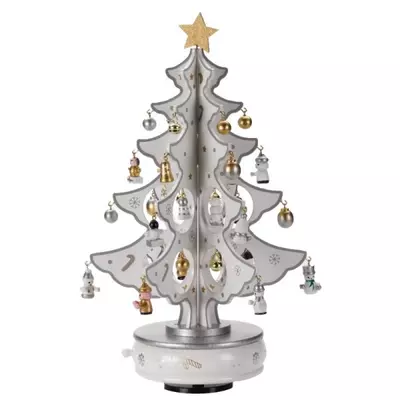 Smart Musical Spinning DécoTree Silver & White