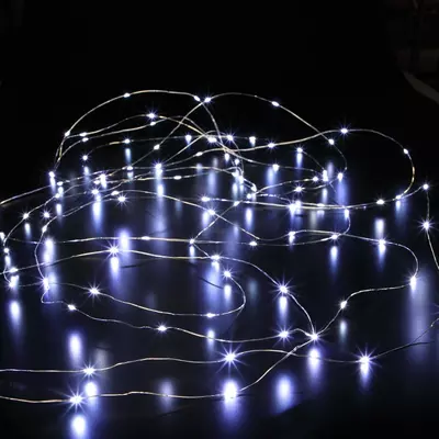 Noma 100 Fit & Forget B/O Warm White Bare Wire LED String Lights