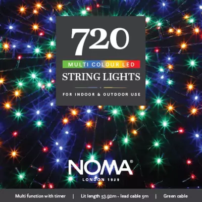 Noma 720 Multicolour Multifunction String Lights with Green Cable