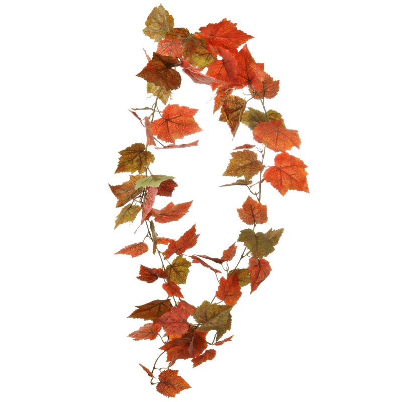Artficial Flowers Grape Leaf Garland Burnt Orange