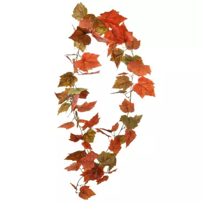 Artficial Flowers Grape Leaf Garland Burnt Orange