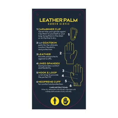 Treadstone Leather Palm Gardening Gloves Grey & Navy Large - image 2