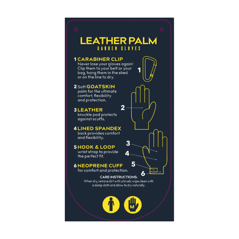 Treadstone Leather Palm Gardening Gloves Grey & Navy Medium - image 2
