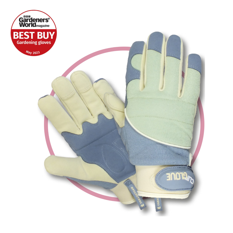 Treadstone Shock Absorber Gardening Gloves Blue & Cream Small - image 1