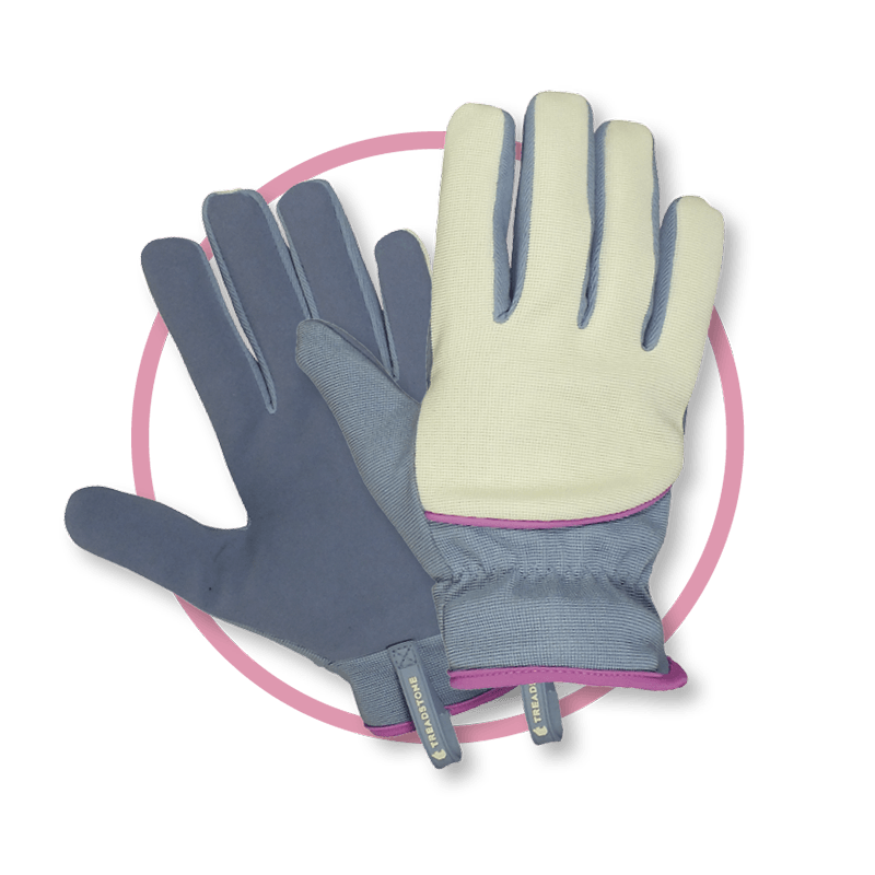 Treadstone Stretch Fit Gardening Gloves Blue & Cream Small - image 1