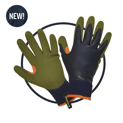 Treadstone Warm 'n' Waterproof Gardening Gloves Navy & Olive Medium - image 1