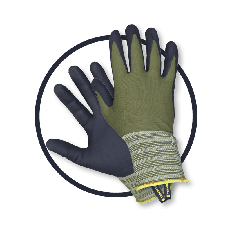 Treadstone Weeding Gardening Gloves Navy & Olive Large - image 1