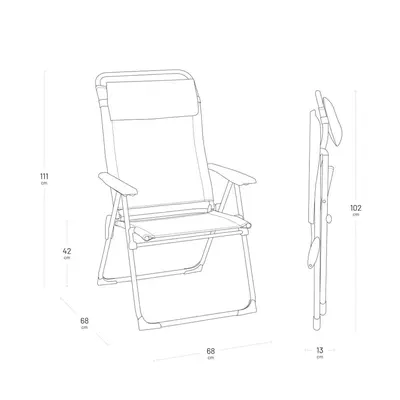 Lafuma Multi-Position Folding Camping Armchair XL Beige - image 5