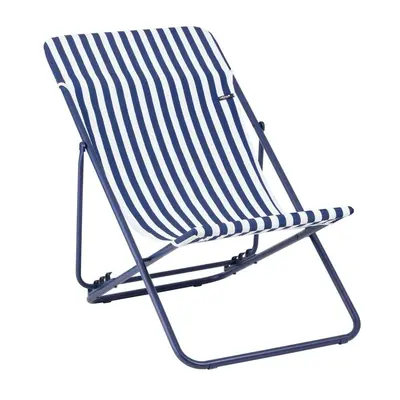Lafuma Multi-Position Folding Deckchair Blue Indigo Stripes