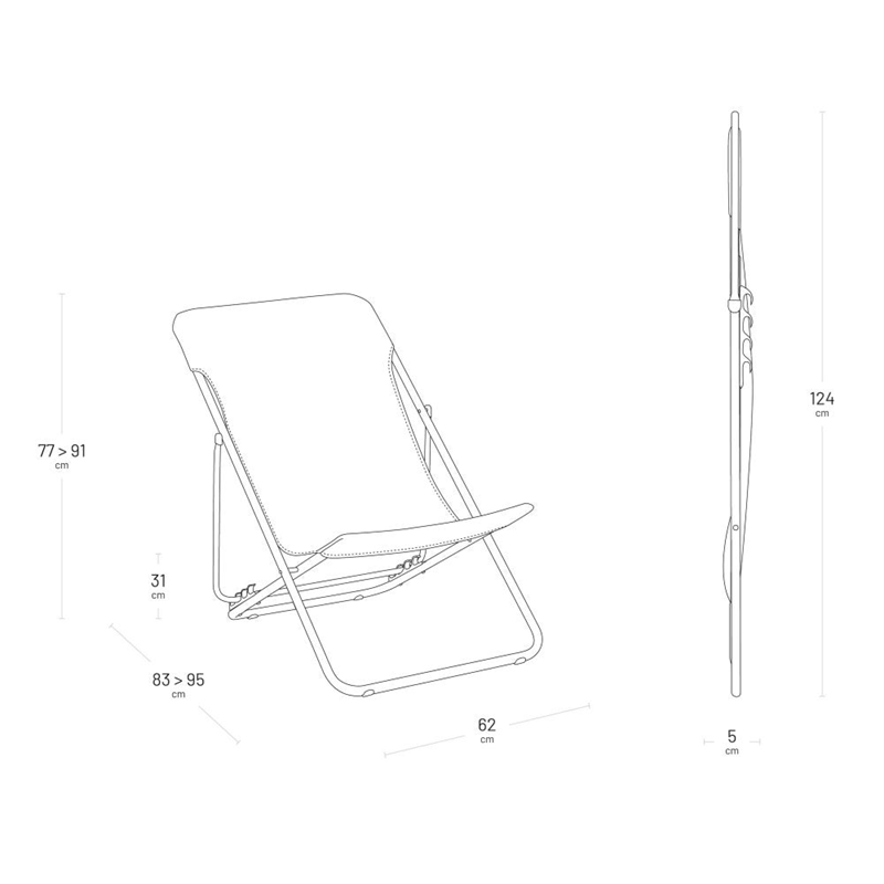 Lafuma Multi-Position Folding Deckchair Green Moss Stripes - image 4