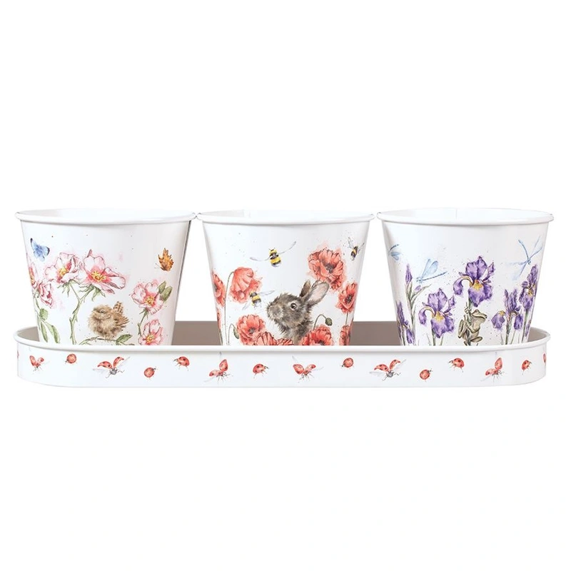 Wrendale Herb Pots & Tray - Floral - image 2