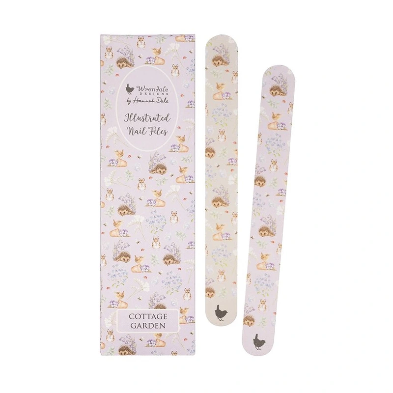 Wrendale Nail File Set Hedgehog & Wren - Cottage Garden - image 1