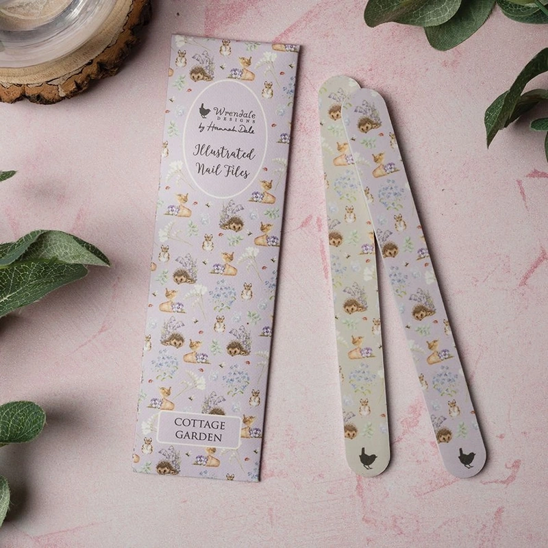 Wrendale Nail File Set Hedgehog & Wren - Cottage Garden - image 2